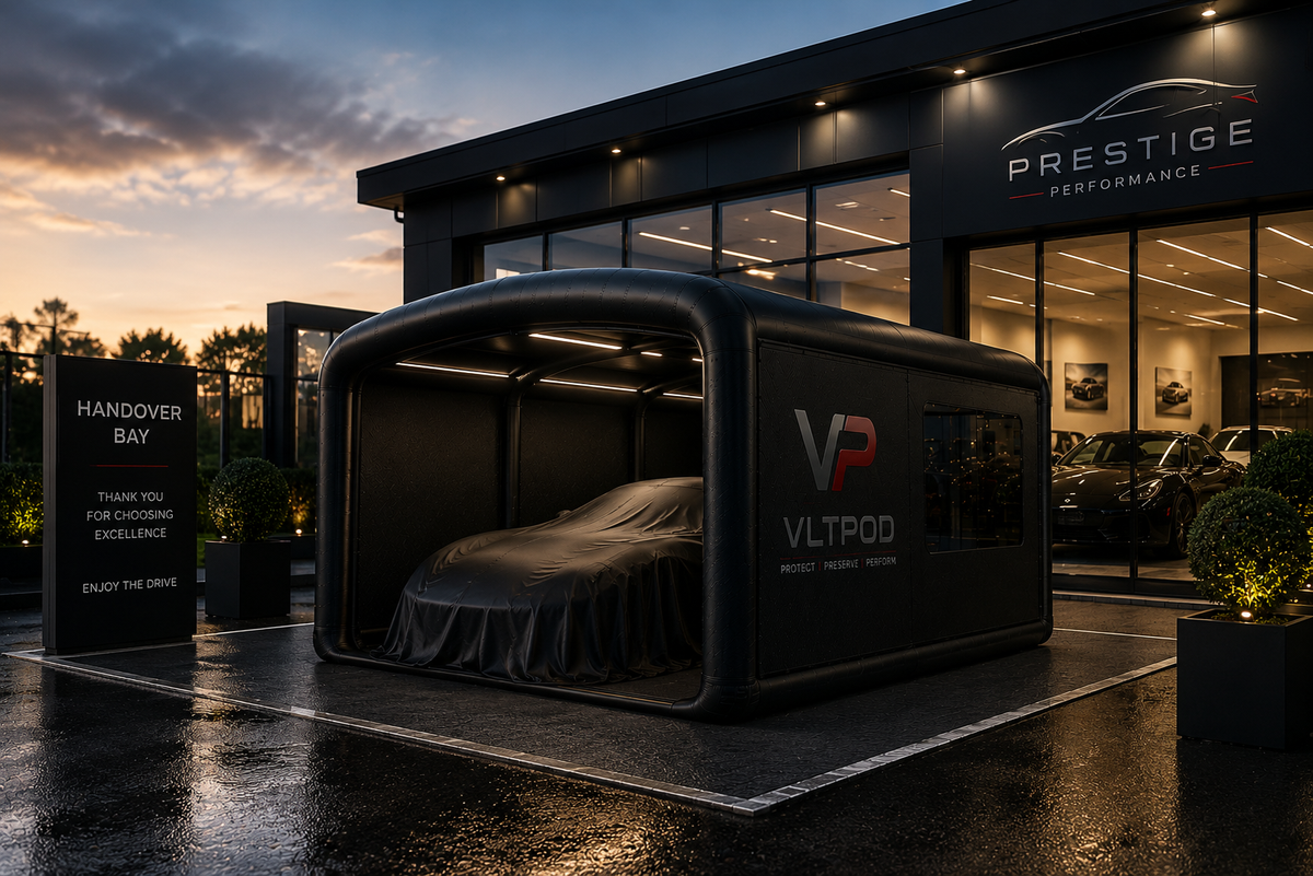 VLTPOD mobile vehicle enclosure for workplace and fleet use